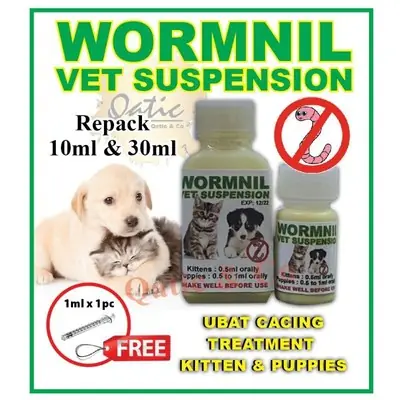Ubat Cacing Kucing dan Anjing Wormnil Liquid Cat Dog Deworm