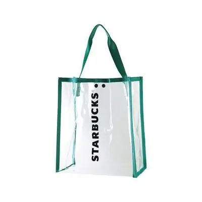 STARBUCKS Transparent Reusable Bag Clear TPU Plastic Recycle recyclable