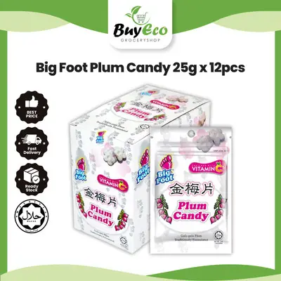 Big Foot Plum Candy 18g x 12pcs Snack Sweet Gula-Gula 糖果