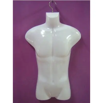 PATUNG DISPLAY WITH HANGER BAJU LELAKI-MANNEQUIN PLASTIC HALF BODY MALE-M2