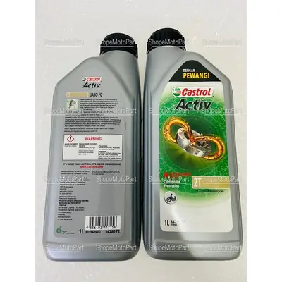 2T CASTROL ACTIV ACTIVE 1L 1 LITRE JASO FC 100% ORIGINAL MINYAK TUTI 2T