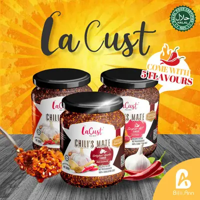 𝐏𝐀𝐂𝐊 𝐈𝐍 𝐁𝐎𝐗☑️La Cust Sambal Garing Sauce Chili Mate Lacust sos Pedas Spicy garlic Hot Shrimp辣椒酱虾米蒜米