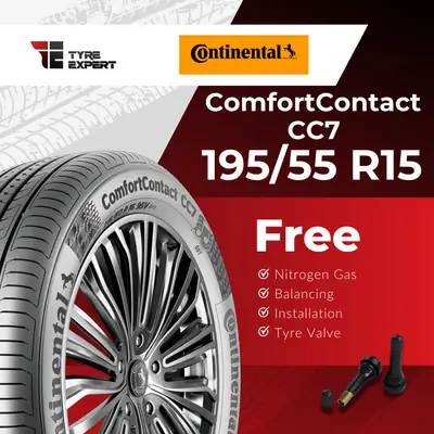195/55R15 CONTINENTAL ComfortContact CC7 (With Delivery/Installation) Iriz tyre tayar