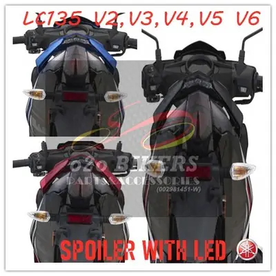 SPOILER ORIGINAL LC135 V4 100%  YAMAHA MOTOR LC135V4,V5,V6 NEW TAIL REAR HANDLE SEAT BAR SPOILER WT LED LAMP LIGHT