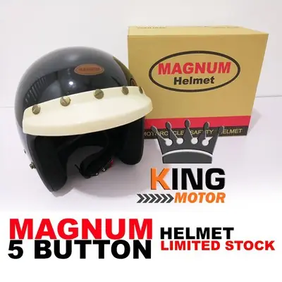 MAGNUM 5 BUTTON HELMET (BLACK)