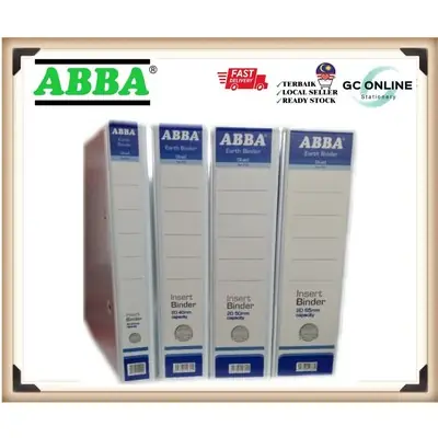 ABBA 2D Ring File (White) Insert Binder / Fail Kulit Keras Putih