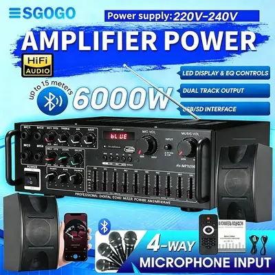 Set Karaoke Home Theater 10 Inch Bgb 200 Watt Speakers Amplifier