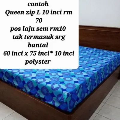 SARUNG TILAM QUEEN  ZIP L  10 INCI  (tidak termasuk srg bantal)