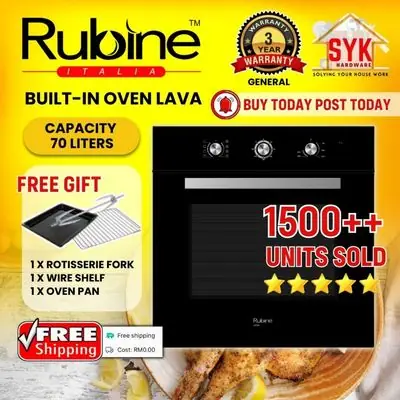 SYK (FREE SHIPPING) RUBINE Built in Oven RBO-LAVA/RBO-CAVO / ELBA Built in Electric Oven Volto EBO-K5670 (56Liter)