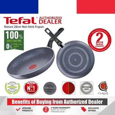 Tefal Natura Non Stick Frypan Safe Cook Cookware B22606/B2260695