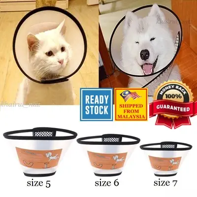 Kolar Kon Perlindungan Kucing Pemulihan Luka Sakit E-Collar Healing Cone Protection Surgery Recovery Cat Dog Anjing Pet