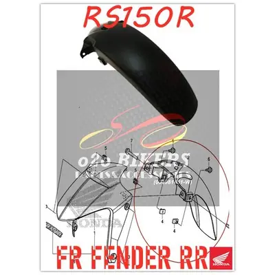 MUDGUARD INNER 100%ORIGINAL HONDA RS150 V1,V2 FENDERLESS FENDER MUDGUARD INNER COVER,INNER COVER RS150