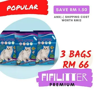 Fifi litter Premium Multi-cat Carbon with Silica 10L 3 beg