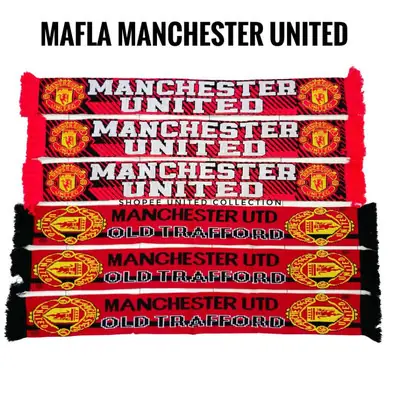 🔥MAFLA MU🔥Mafla Sulam Tebal Manchester United Mufc Man United Man Utd MU ManU 1 pcs Football Knitted Scarf Scarves