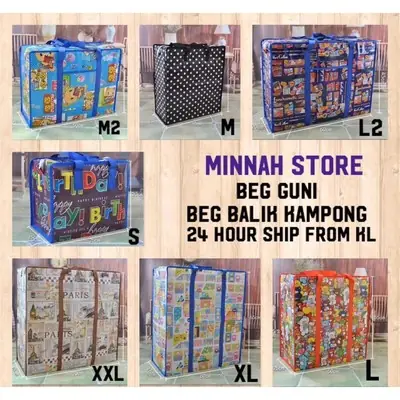 Beg Guni S to XXL Size Recycle Beg @ Storage Beg Small to Big Size Laundry Bag