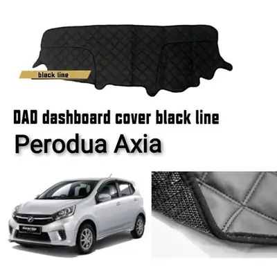 Perodua Axia Dashboard Cover BLACK Line Custom Fit (No Dad Logo)