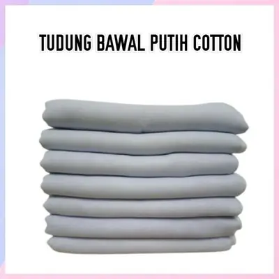 TUDUNG BAWAL COTTON KOSONG PUTIH/PUTIH NILA