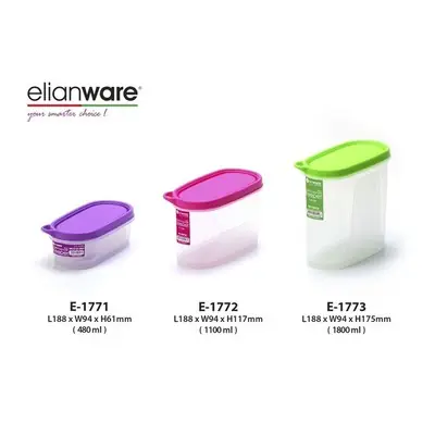 Elianware E-1771/E-1772/E-1773 Oval-Shaped Food Container Food Keeper Bekas Makanan