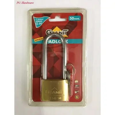 GERE CL54 Long Shackle Solid Brass Pad Lock @50mm