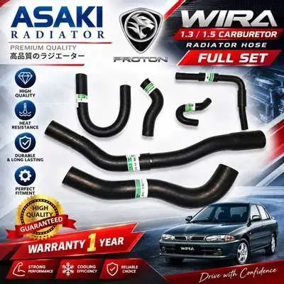 Proton wira 1.3/1.5 Carburetor Radiator hose Full set