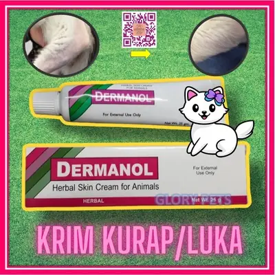 Ubat Kurap Kucing Paling Mujarab Ubat Fungus untuk Kucing Dermanol Cream for Cat Krim Luka Herbal