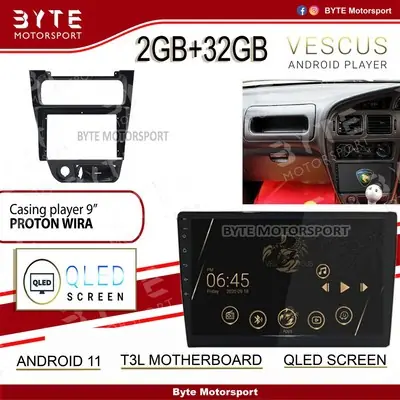 🦂VESCUS 🦂[2+32] DSP 📳4G Sim📳 Octa-Core Processor QLED Screen Proton Wira / Satria Android Player T3L / TS18 💯Android 11💯