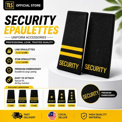 Epaulet Security Guard Pangkat Pengawal Keselamatan