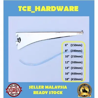 AA Upright System Glass Shelf Bracket Rak Cermin (Harga Untuk 1pc) Glass bracket