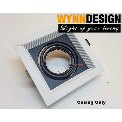 Wynn Design Eyeball Casing with GU10 Single Eyeball Fitting Spotlight Black White Recessed Downlight (EB-1H/SQ-BK+WH)