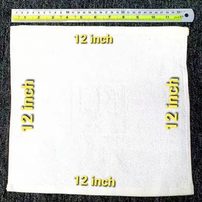 WHITE TOWEL DOORGIFT MURAH TUALA KECIL HARGA BORONG 100% COTTON SIZE 12X12 INCH TUALA MUKA SERAP AIR MINIMUM ORDER 12 PC