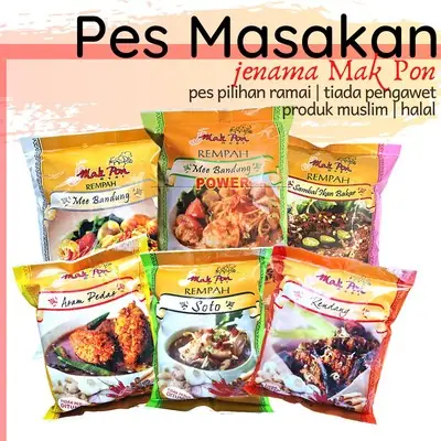 Pes Perencah Rempah JJ MakPon Mak Pon Muar Original Sedap Murah Halal Buatan Muslim Instant Paste Ready to Cook