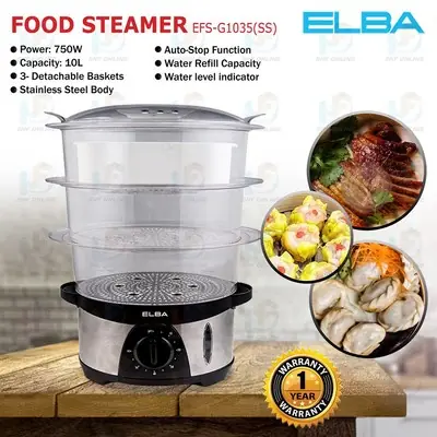 *SHIP TODAY * Elba Food Steamer 10L Pengukus EFSG1035 EFS-G1035 (SS)
