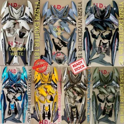 Ready stock Y15/Ysuku/Y15ZR V1/V2 Cover Set Matt Brown 18TH Cover Set Sticker Tanam 18 anniversary Creamy White/Nescafe