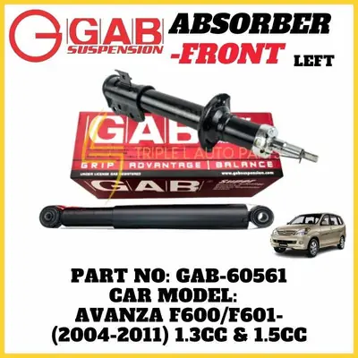 GAB ABSORBER FOR AVANZA 1.5 ABS FRONT LEFT(PART NUMBER :GAB-60561)