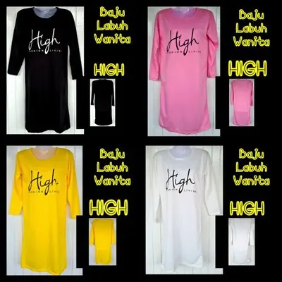 (Part 6) T-SHIRT WANITA LABUH HIGH Baju Labuh Perempuan T-Shirt Labuh Perempuan Baju Muslimah Girl Clothes