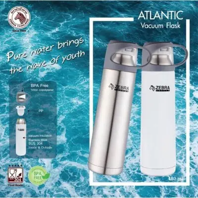 💯 % Zebra Atlantic 0.48L Vacuum Flask[Ready Stok]