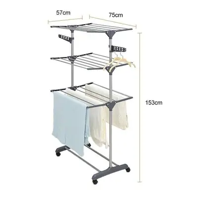 Ampaian Penyidai Baju Pakaian / 3 Tier Foldable Drying Rack Clothes Rack Clothes Wardrobe