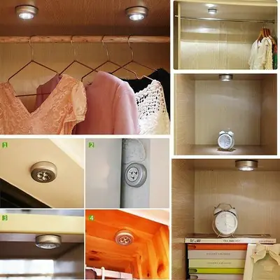 LAMPU ALMARI Portable LED Stick Touch Lamp 3 LED Stick Wall Lamp Wireless LED Wall Lamp Lampu Lekat Dinding Guna Bateri