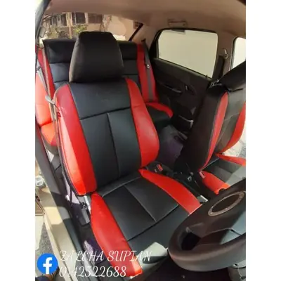 Cover Seat Kulit (Leather Seat) - pink cover seat /custom make /myvi/axia/bezza/honda/toyota