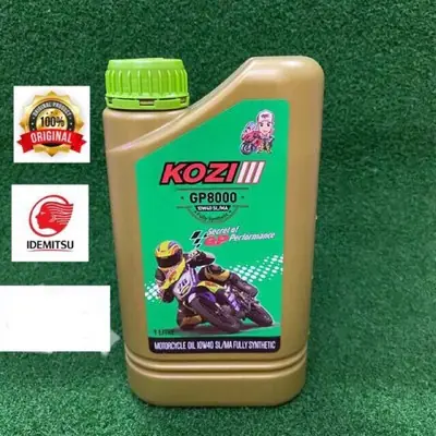 Minyak Hitam Motosikal Kozi Fully Synthetic 10W40 SL / MA (GP8000) Buatan Oleh Idemitsu 100% Original engine Oil 4T
