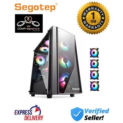Segotep Prime XL RGB Tempered glass E-ATX gaming casing (FREE 4XRGB FAN)