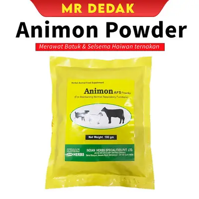 [100G] [ANIMON] UNTUK MASALAH BATUK SELSEMA DAN PNEUMONIA | BERASASKAN HERBA | KAMBING LEMBU KUDA HAIWAN TERNAKAN