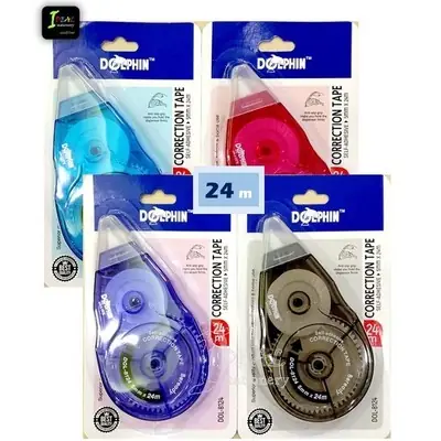 DOLPHIN CORRECTION TAPE DOL-8124 (RANDOM PICK COLOR)