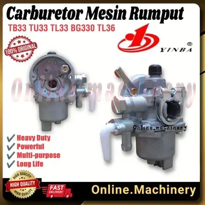 Carburetor Mesin Rumput Mitsubishi TL33 TB33 TU33 BG330 T170 Tokai TL36 Ogawa Brush Cutter Spare Part