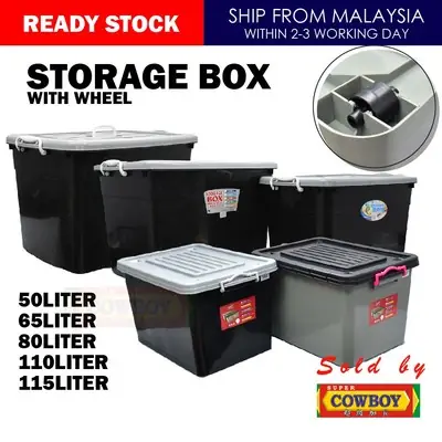 (50L/65L/80L) Storage Box With Wheel / Bekas Simpanan dengan Roda / Kotak Simpan Barang