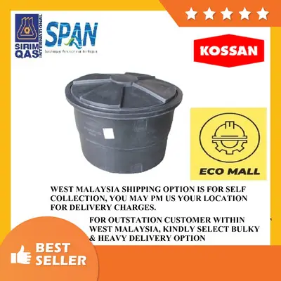 [Please Read Description Before Order] KOSSAN N500RA 600 GAL PE / POLY ROUND WATER TANK 66" (D) X 65" (H) Malaysia