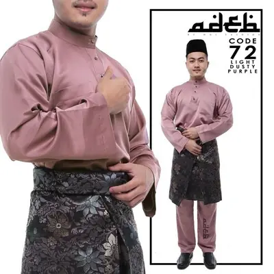 Baju Melayu Tradisi Rose Gold