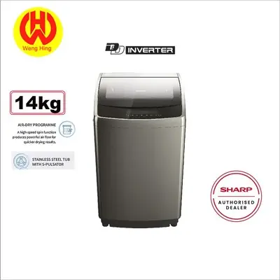 [Own Delivery Klang valley only] SHARP 14KG Inverter Fully Auto Top load Washing Machine ESY1419 Mesin Basuh Baju