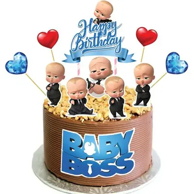 BABY BOSS High Quality Paper Cake Topper Kek Cake Decor Cupcake Topper