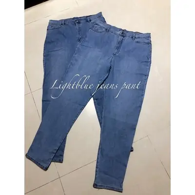 Women Plus Size Light blue jean & Seluar Denim wanita sesuai untuk badan chubby